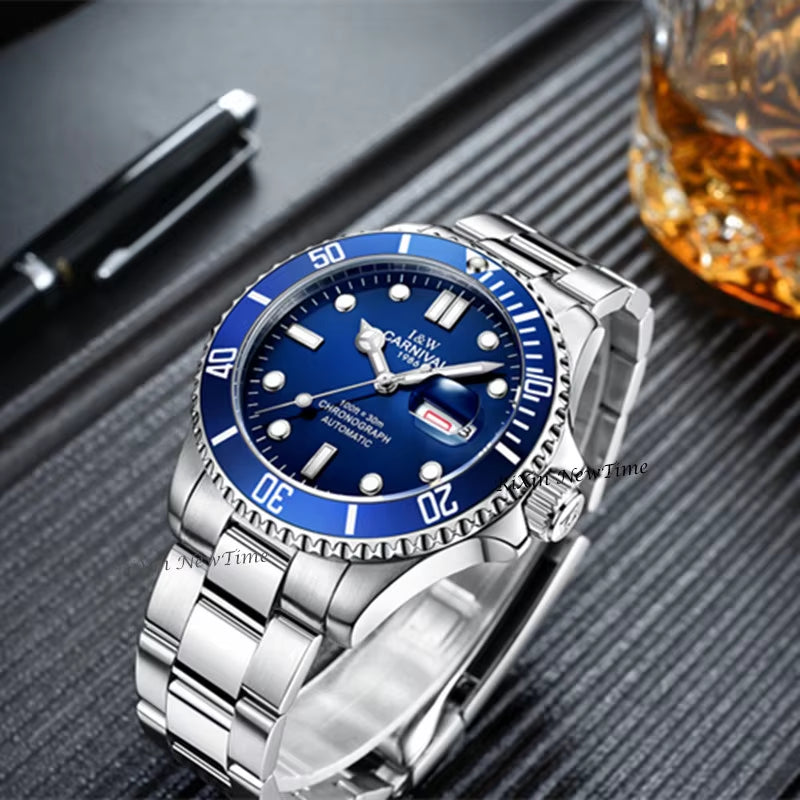 Switzerland Mens Watches Top Brand Luxury Automatic Mechanical Wristwatch Full Steel Military Diving Sport Clocks Reloj