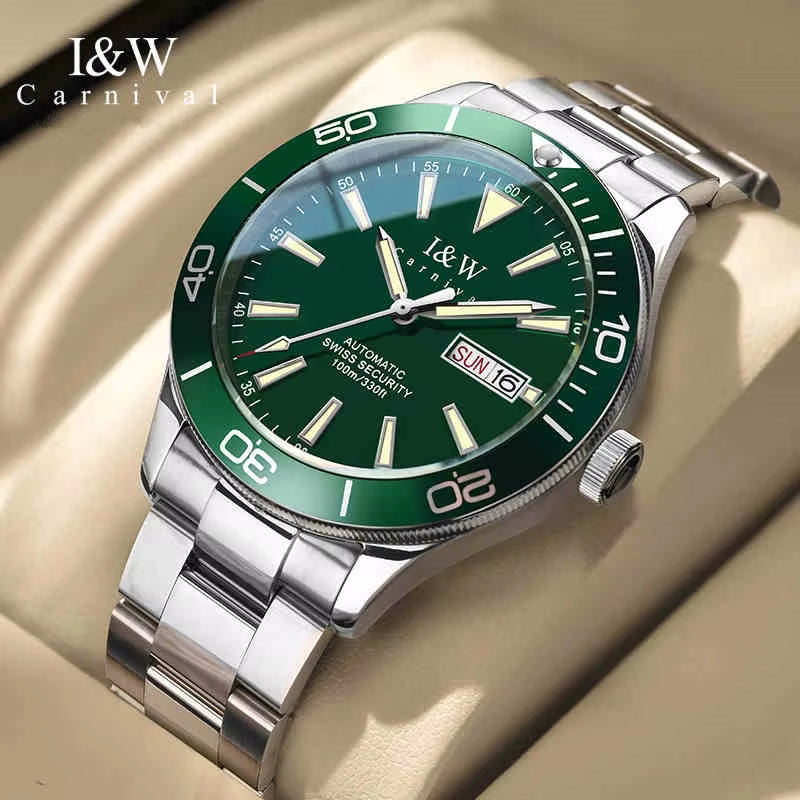 Dive Watch Luxury Stainless Steel Sport Automatic Mechanical Wristwatch 100M Waterproof NH36 Clock for Men Reloj Hombre