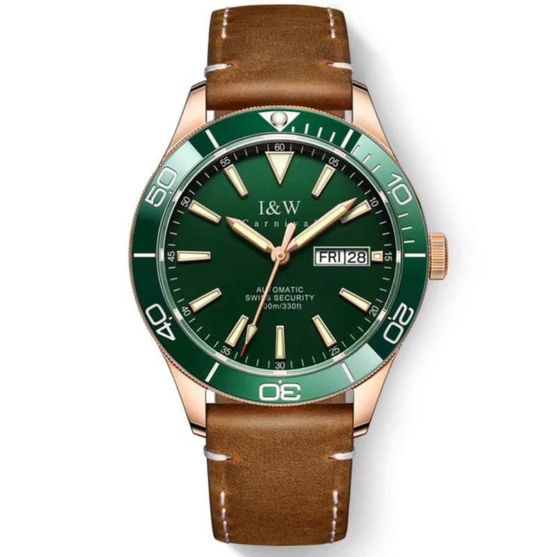 Dive Watch Luxury Stainless Steel Sport Automatic Mechanical Wristwatch 100M Waterproof NH36 Clock for Men Reloj Hombre